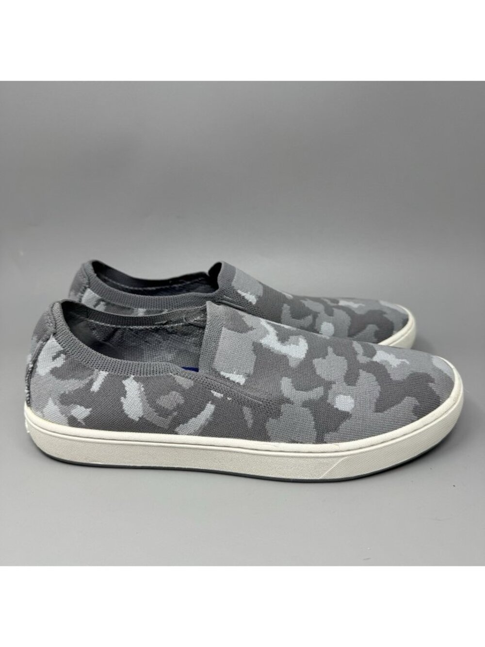 LL Bean Size 8.5 Women’s Eco Bay Gray Camo Knit Slip-On Sneakers Shoes